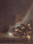 POORTER, Willem de Still Life with Weapons and Banners (mk14) oil painting